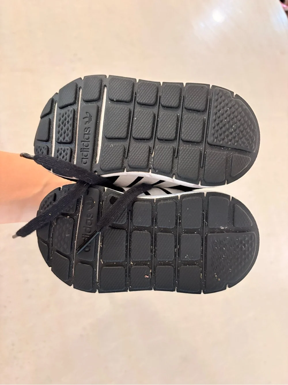 adidas Kids Black and White Mesh Sneakers